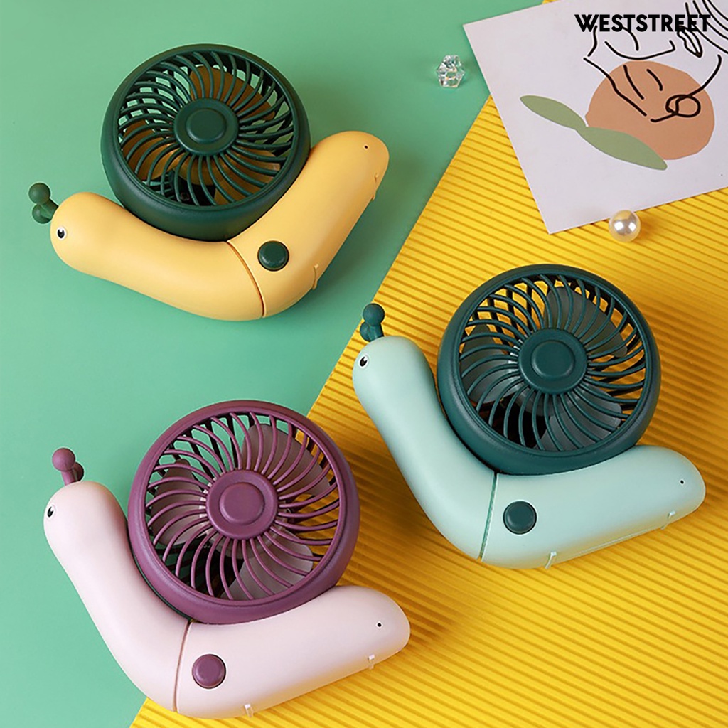 Quạt Làm Mát Mini Cầm Tay Hình Ốc Sên Hoạt Hình Sạc USB Không Gây Ồn Cho Văn Phòng