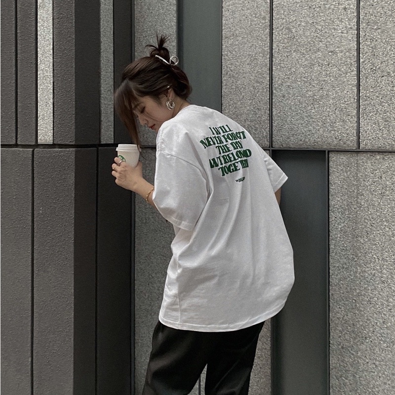 Áo thun phông logo tay nam nữ PINK tay lỡ form rộng WHITE NIGHT Unisex