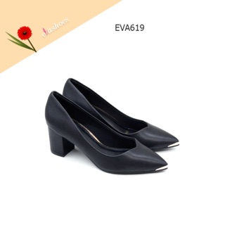 Giày Cao Gót Đế Vuông Evashoes - Eva619(Màu Đen, Xanh Rêu)