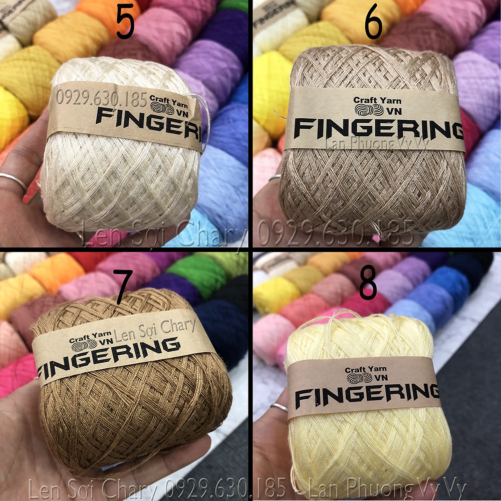 [HàngChuẩn] Len Sợi Cotton Nhật Bóng full bảng màu - Cuộn Len Sợi Cotton Fingering bảng màu 1 mã 1-20