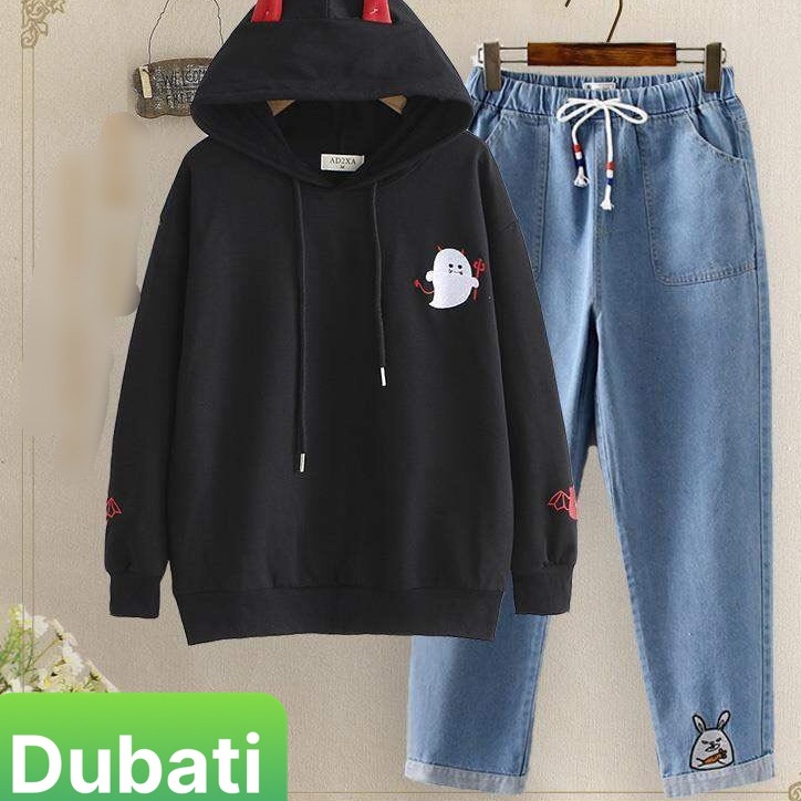 Áo Khoác Hoodie Nam Nữ Ma Cute From Rộng Phối Nón Sang Chảnh- DUBATI FASHION