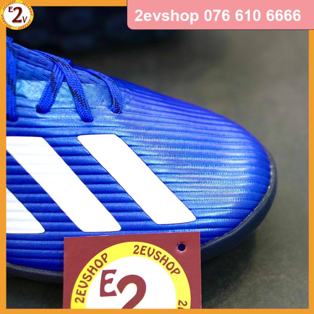 Siêu Chất [Tặng Tất/Túi] Giày Đá Bóng 𝗧𝗙 𝗔𝗱𝗶𝗱𝗮𝘀 𝘅𝟭𝟵.𝟭 Tím Than Đã Khâu Bền Đẹp