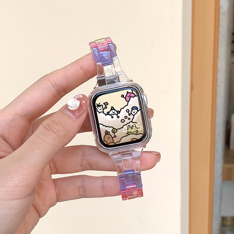 Dây Đeo Thay Thế Bằng Nhựa Resin Cho iWatch Series 8 7 6 SE 5 4 3 2 1 45mm 41mm 44mm 40mm 42mm 38mm