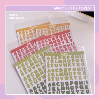 Sticker chữ MIAO'S LITTLE FOREST hình dán chữ số nhiều màu xinh xắn trang trí sổ tay bullet journal MST339