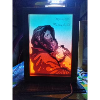 Tranh đèn handmade mẹ Maria