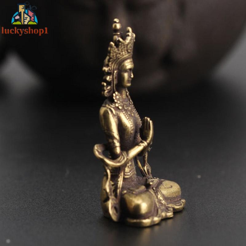 【GLS】Mini Solid Copper Blessing Buddha Statue Ornament Home Office Decor Gift