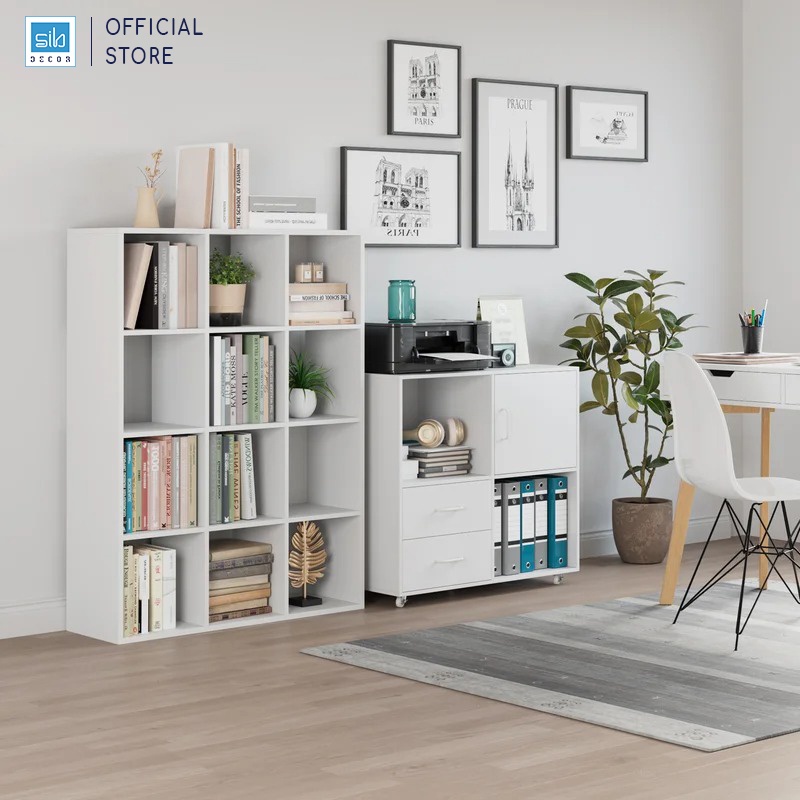 Kệ Sách Cube Thương Hiệu SIB Decor Kích Thước 120 x 90.5 x 30cm