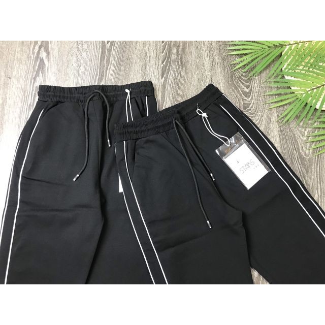 ❤️ GIÁ SỈ ❤️ QUẦN BAGGY 3 SỌC BASIC LƯNG THUN, QUẦN JOGGER DÀI ĐEN NỮ VẢI THUN XỊN