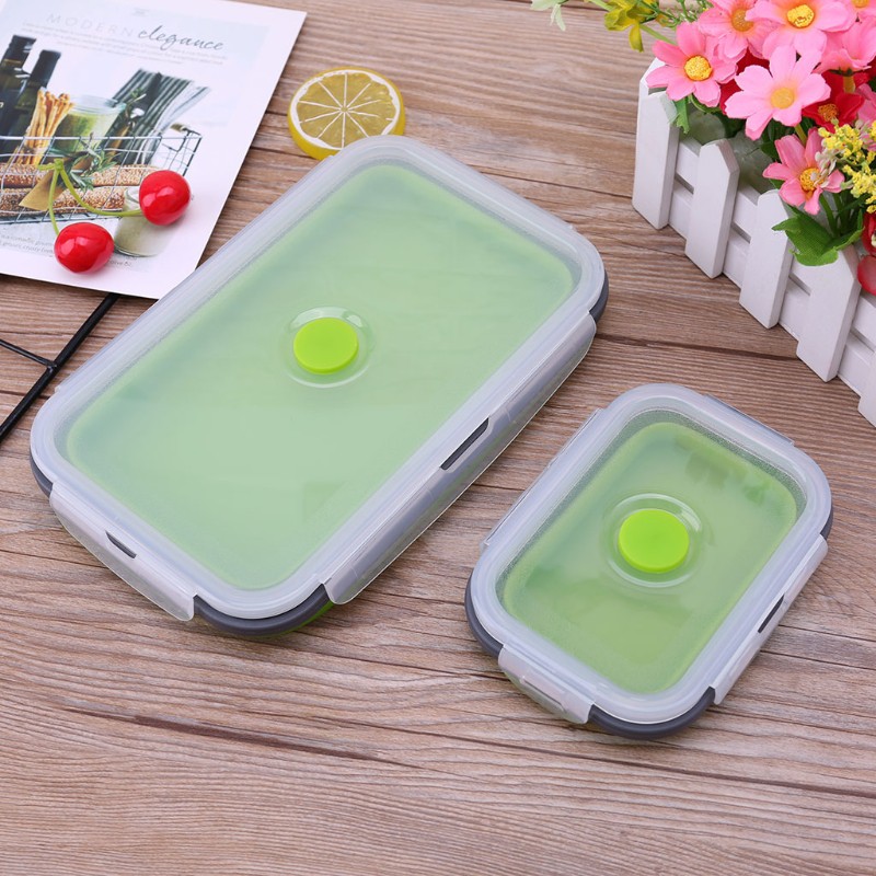 Bộ 4 hộp cơm Bằng Silicone Có Thể Gấp Gọn Tiện Dụng