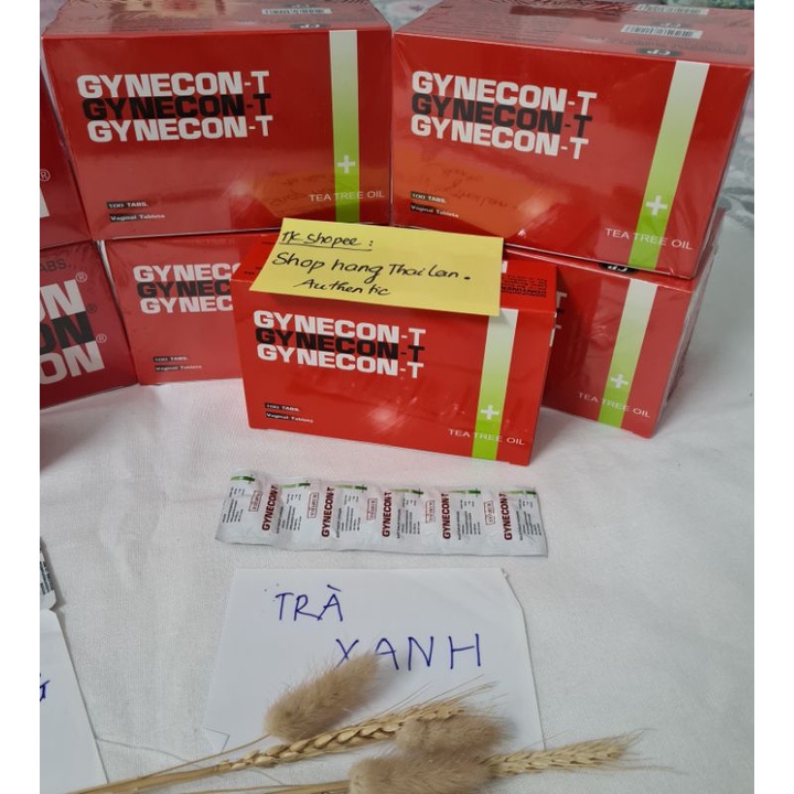 (CHÍNH HÃNG 100%) VỈ VIÊN TRÀ XANH Gynecon Thái Lan (1VỈ 5 VIÊN )