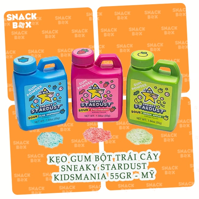 Kẹo Gum Bột Trái Cây Sneaky Stardust Kidsmania 55gr - Mỹ