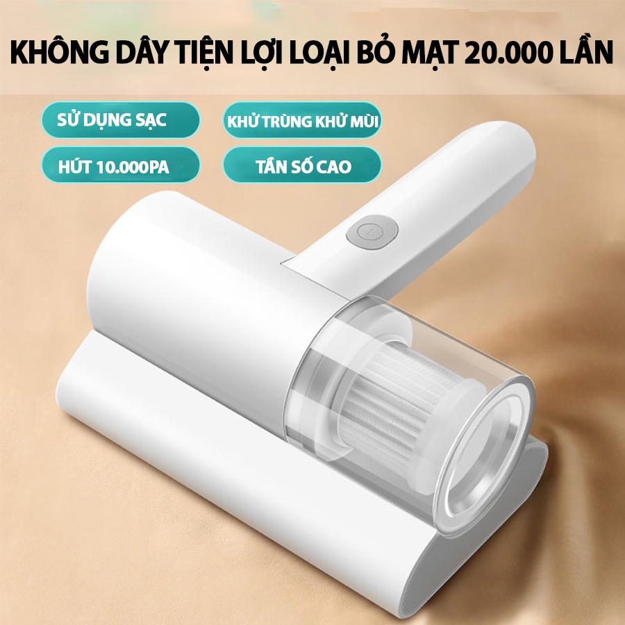 Máy hút bụi giường nệm, máy hút bụi mini cầm tay có tia UV khử khuẩn, hút ẩm không khí, bảo hành 6 tháng