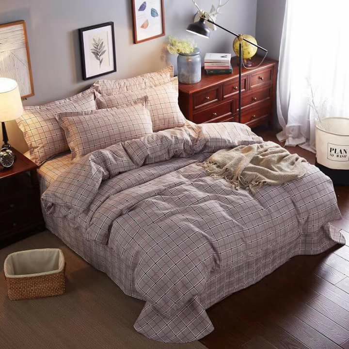 set chăn ga gối burberry