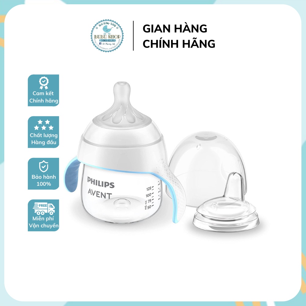 BÌNH UỐNG NƯỚC AVENT ĐA NĂNG 2IN1 CÓ TAY CẦM 150ML CHO BÉ TỪ 4 THÁNG