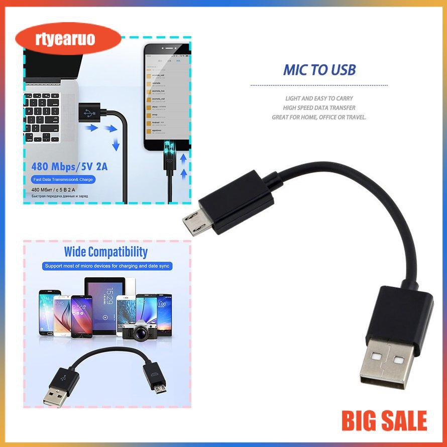 Cáp sạc đồng bộ dữ liệu USB 2.0 A - Micro B cho điện thoại di động PC Laptop 10CM