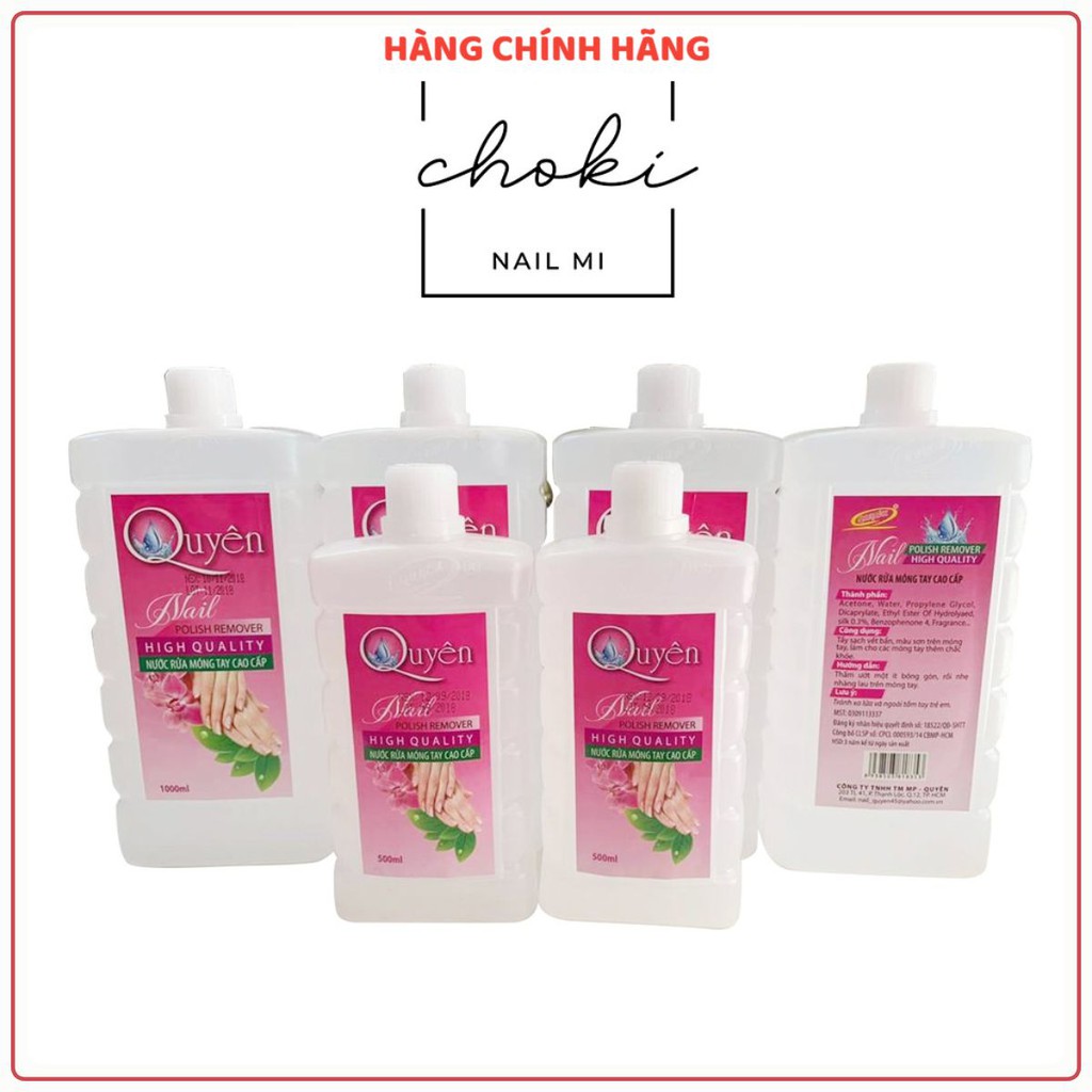 Nước rửa móng Aceton cao cấp tẩy màu sơn nail móng tay móng chân 1000ml CHOKI NAIL MI - ACET