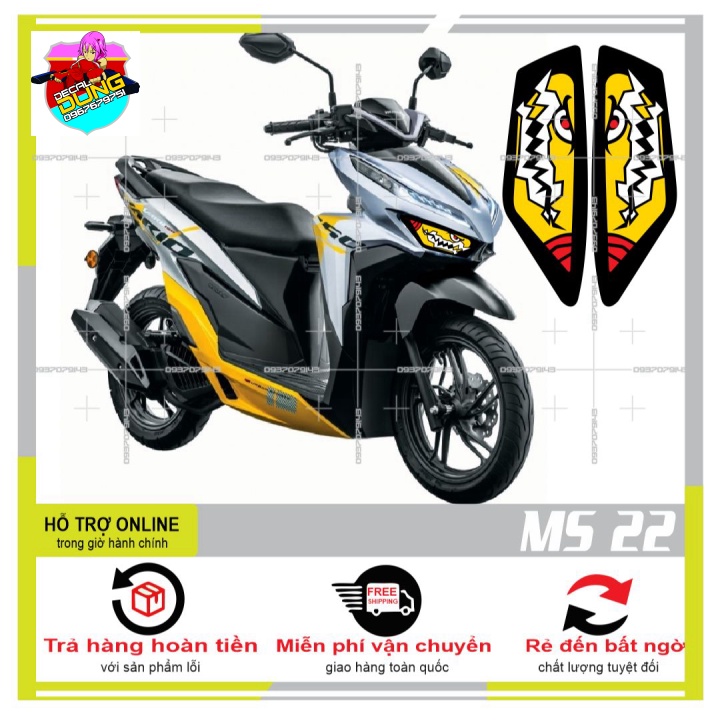 DECAL DÁN ĐÈN SƯƠNG MÙ XE VARIO 2020 (DECAL TRONG SUỐT) MS 22 - DUNG DECAL