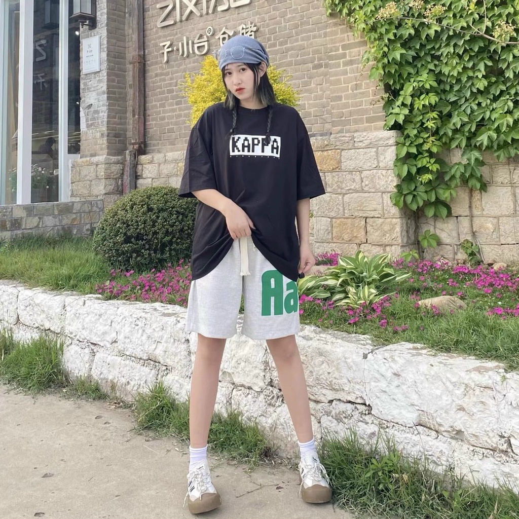 Quần Đùi Chữ AA PEONYB Unisex [FREESHIP]  Short form rộng cạp chun in hình thể thao kiểu dáng năng động hàn quốc