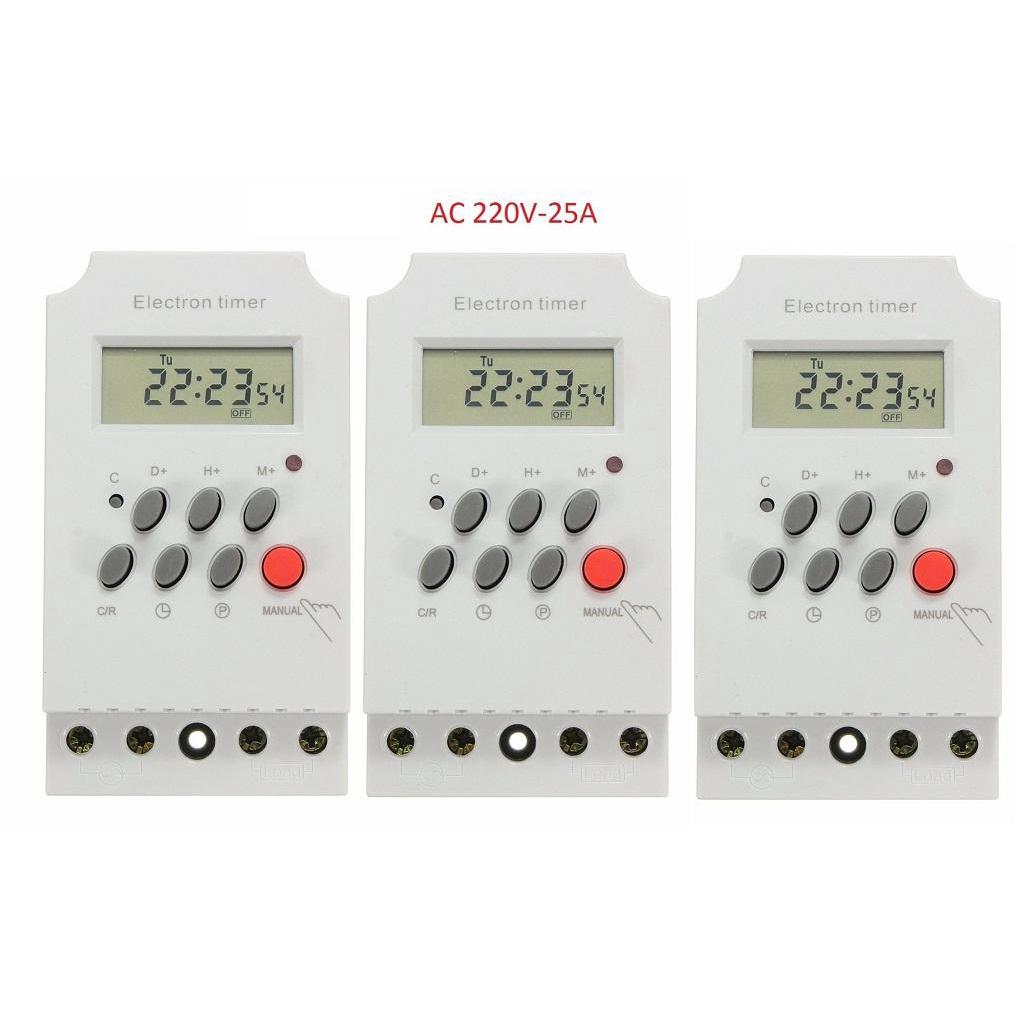 Bộ 3 Công tắc hẹn giờ tắt mở thiết bị điện tự động KG316T-II (Trắng)