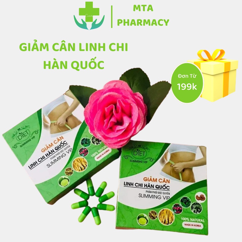 Giảm cân linh chi hàn quốc chính hãng giảm cân nhanh an toàn cấp tốc hiệu quả hộp 30 viên dành cho cơ địa nhờn khó giảm