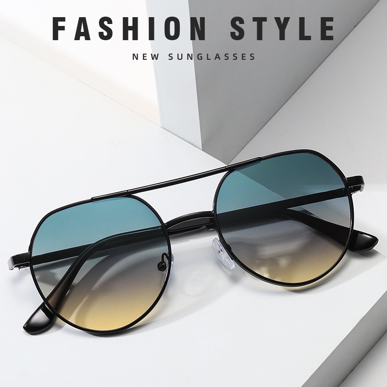 Kính Mát Gọng Kim Loại Màu Sắc Nổi Bật Cho Nam Nữ