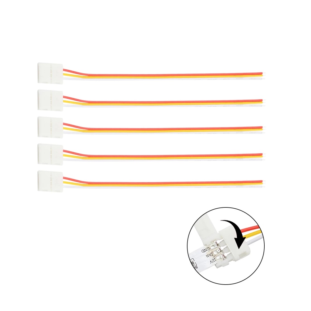 Set 5 bộ chuyển đổi đầu nối dây đèn LED 2/3/4/5 Pin cho 8/10/12mm 3528 5050 5630 RGBW IP20