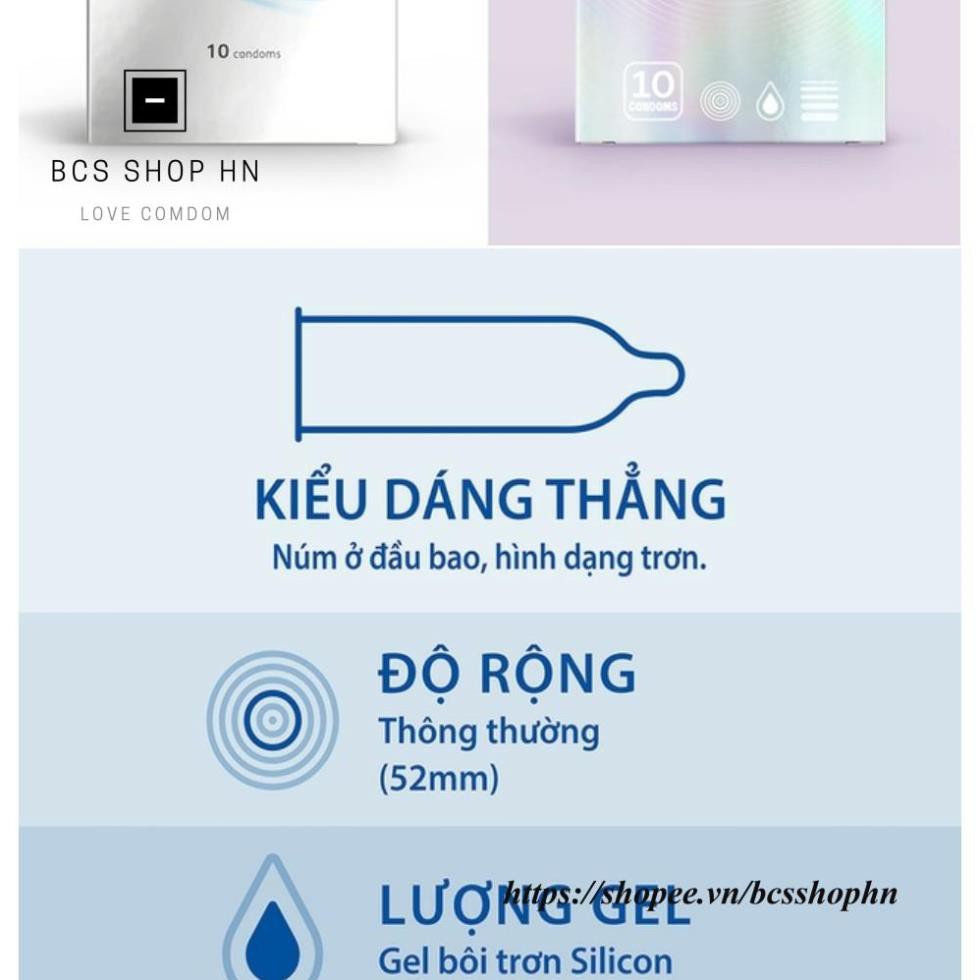 Bao cao su Durex Invisible Extra Thin extra sensitive siêu mỏng siêu mạnh chân thật hương yêu hộp 10c