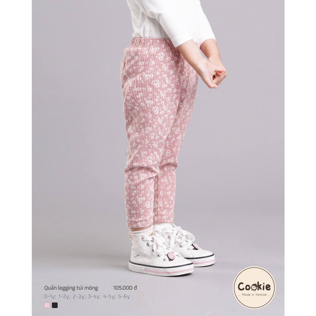 Quần legging, váy len tăm cuốn bèo Cookie dành cho bé gái cao cấp