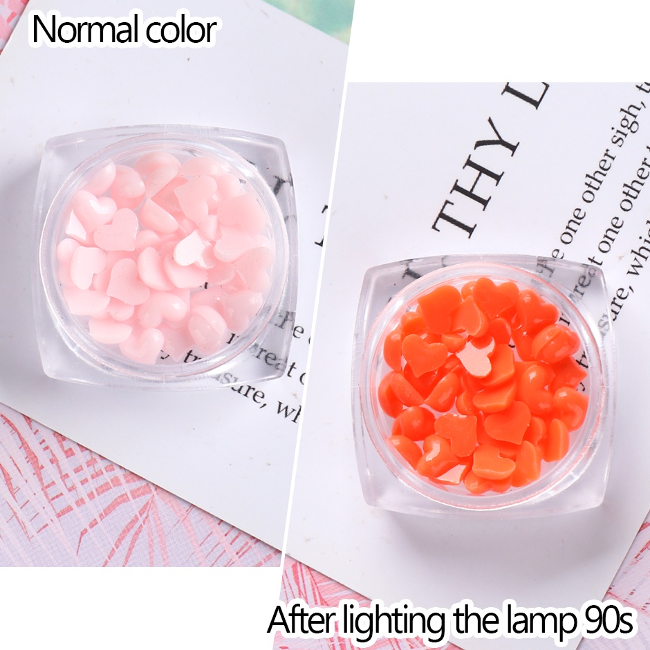 Hộp phụ kiện trang trí móng tay STZPRONAIL hình trái tim 3D màu trắng bằng nhựa resin cao cấp