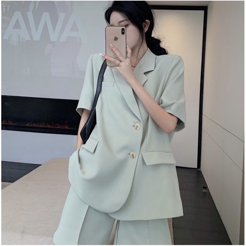 Set áo blazer quần đùi suông mẫu mới 2021