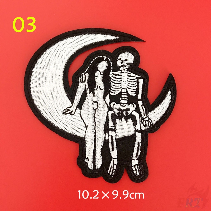 Miếng dán ủi may hình đầu lâu phong cách Gothic (Đầu lâu - Bộ 01) (M-11139)