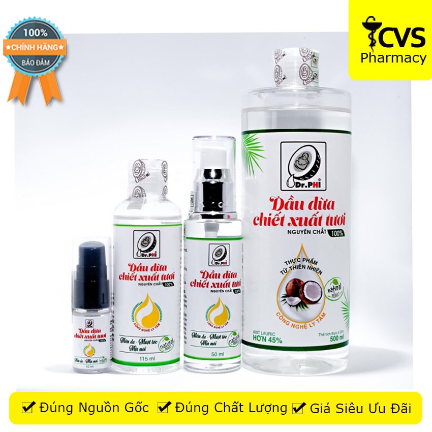 Dầu Dừa Dr Phi - Chiết Xuất Tươi Nguyên Chất 100% - Dr.Phi cvspharmacy