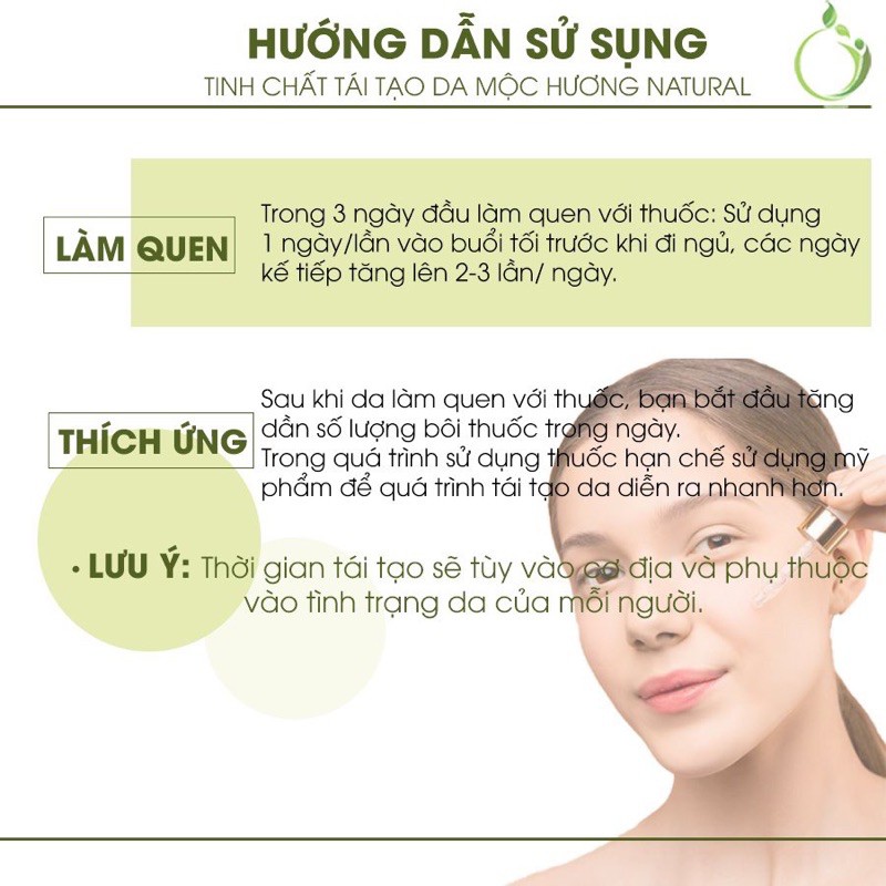 100% Thảo Dược Tinh Chất Giúp Tái Tạo Mộc Hương Natural - Hỗ Trợ Cải Thiện Mụn - Nám - Tàng Nhang - Sẹo Rỗ