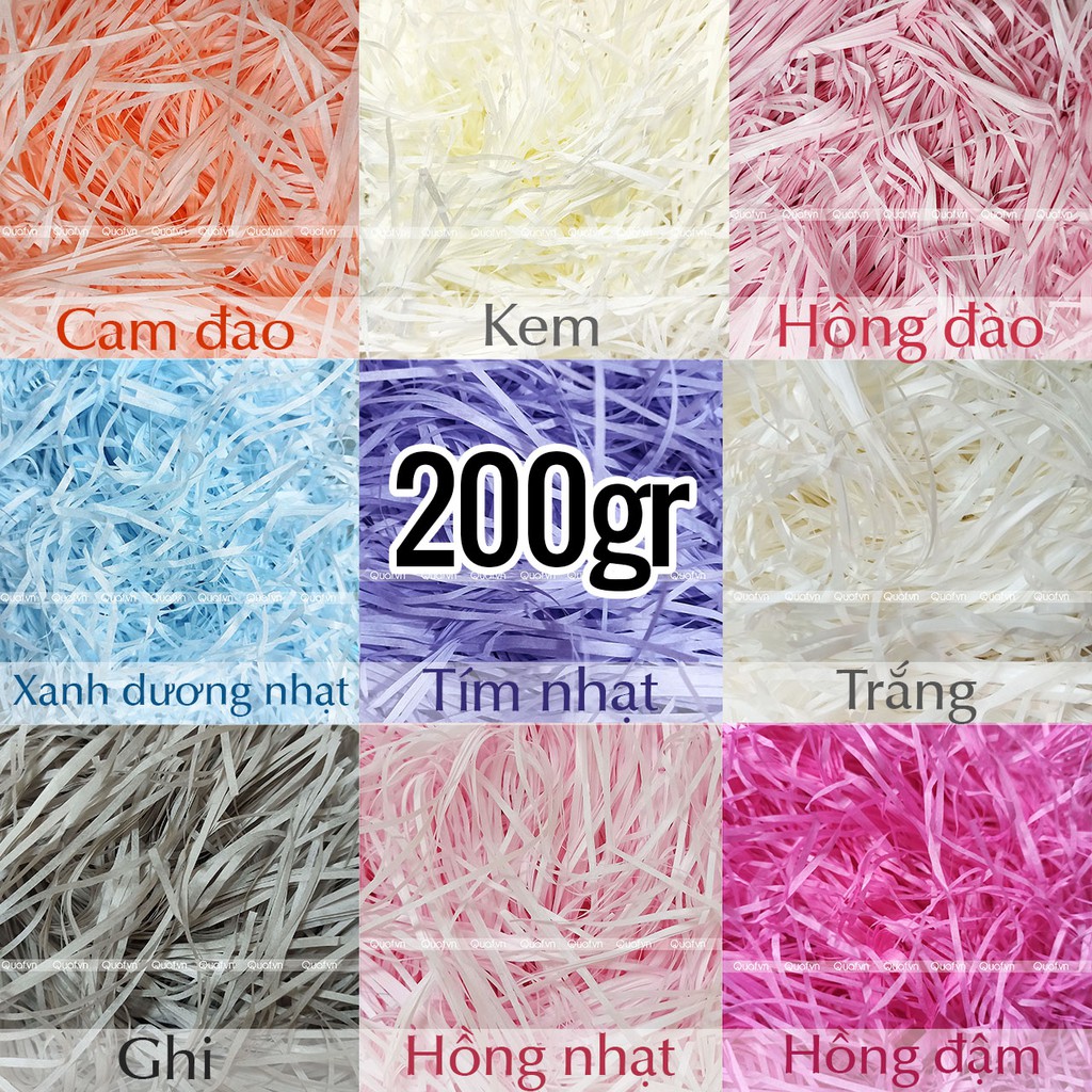 [200g] Giấy Rơm Giấy Lót Hộp Quà, Giấy Mềm Êm, Rộng 3mm