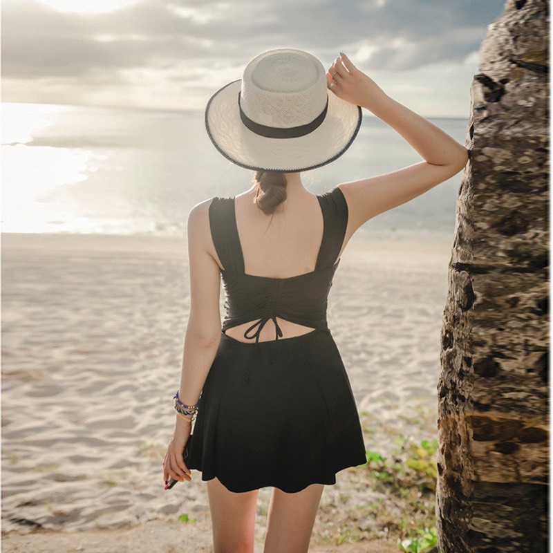 Đồ bơi nữ bikini áo tắm 1 mảnh dạng váy kín đáo liền thân đi biển đi bơi Cici