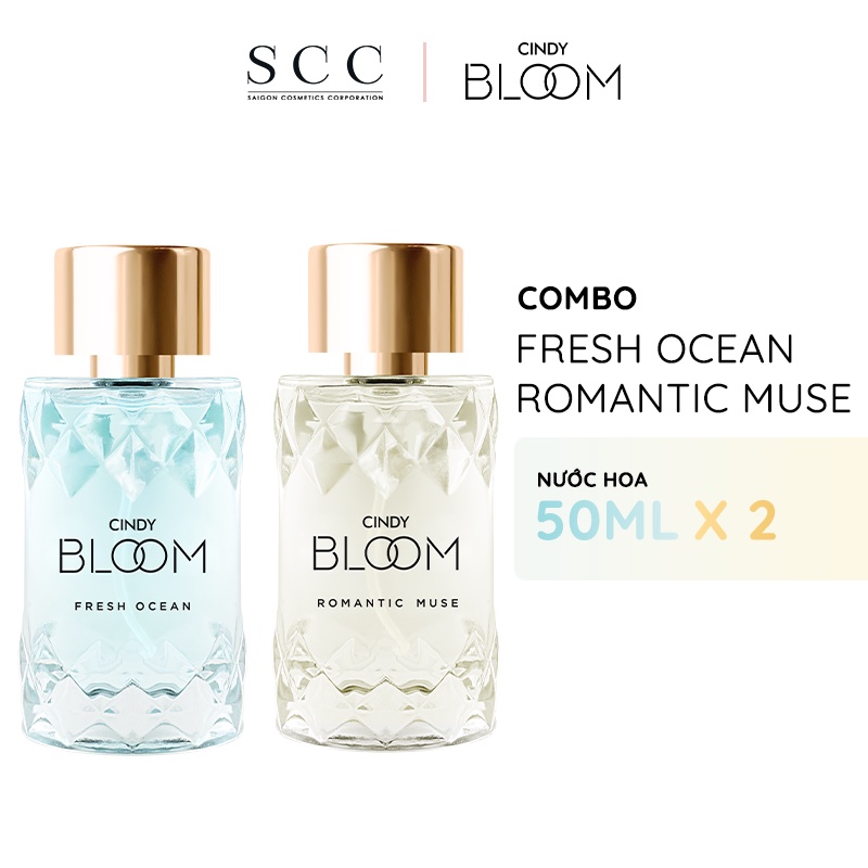 Combo Nước hoa Cindy Bloom Fresh Ocean năng động trẻ trung + Romantic Muse quyến rũ lãng mạn 50ml/ch