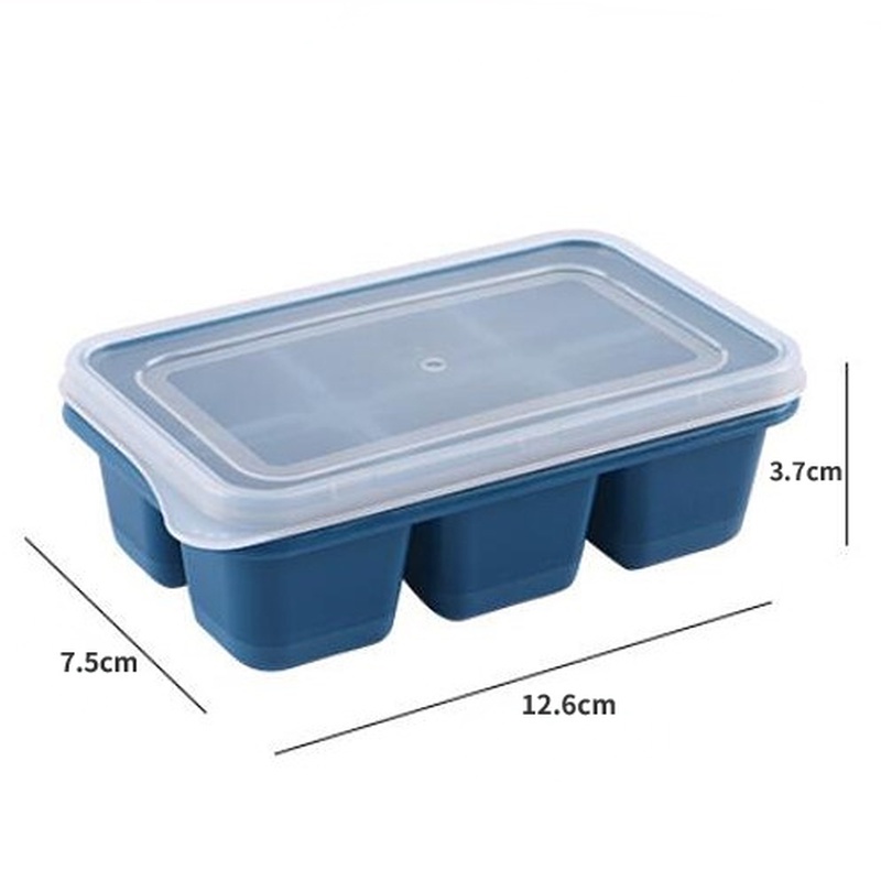 Khuôn Làm Đá / Kẹo Thạch / Thạch / Thức Ăn Gia Đình 6 Ngăn Mềm Mại Có Nắp Đậy DIY