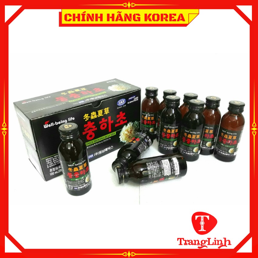 Nước đông trùng hạ thảo hàn quốc, hộp 10 chai x 100ml - tranglinhkorea