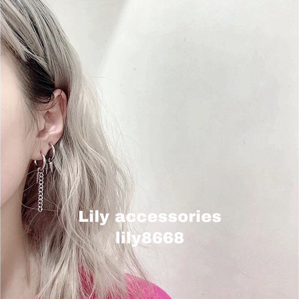 khuyên tai titan phối mũi nhọn cho nam nữ không gỉ không đen không dị ứng Unisex BTS