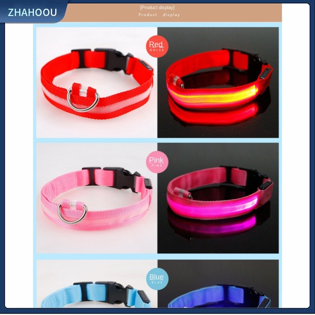 ☃Nhà☃ Vòng Cổ Có Gắn Đèn Led Phát Sáng Nhiều Màu Có Thể Điều Chỉnh Kích Thước Cho Chó Lớn / Nhỏ