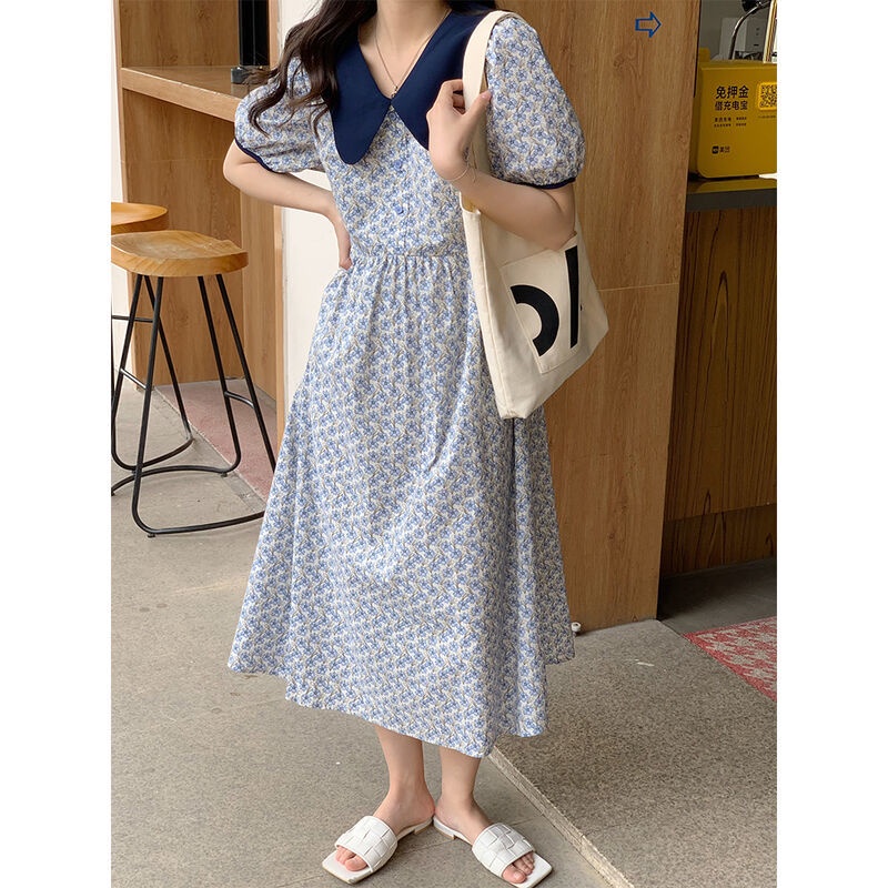 Đầm Hoa Cổ Búp Bê Thiết Kế Mới Thời Trang Mùa Hè Theo Phong Cách Pháp Cho Nữ