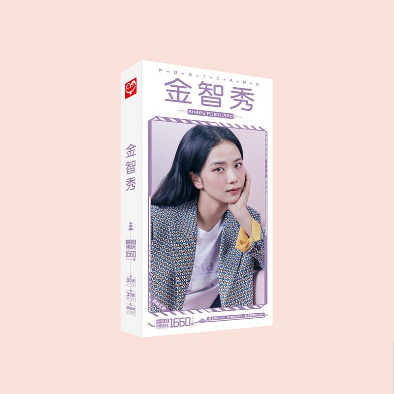 Hộp ảnh Postcard Jisoo Blackpink 1660 ảnh có ảnh dán sticker lomo bưu thiếp