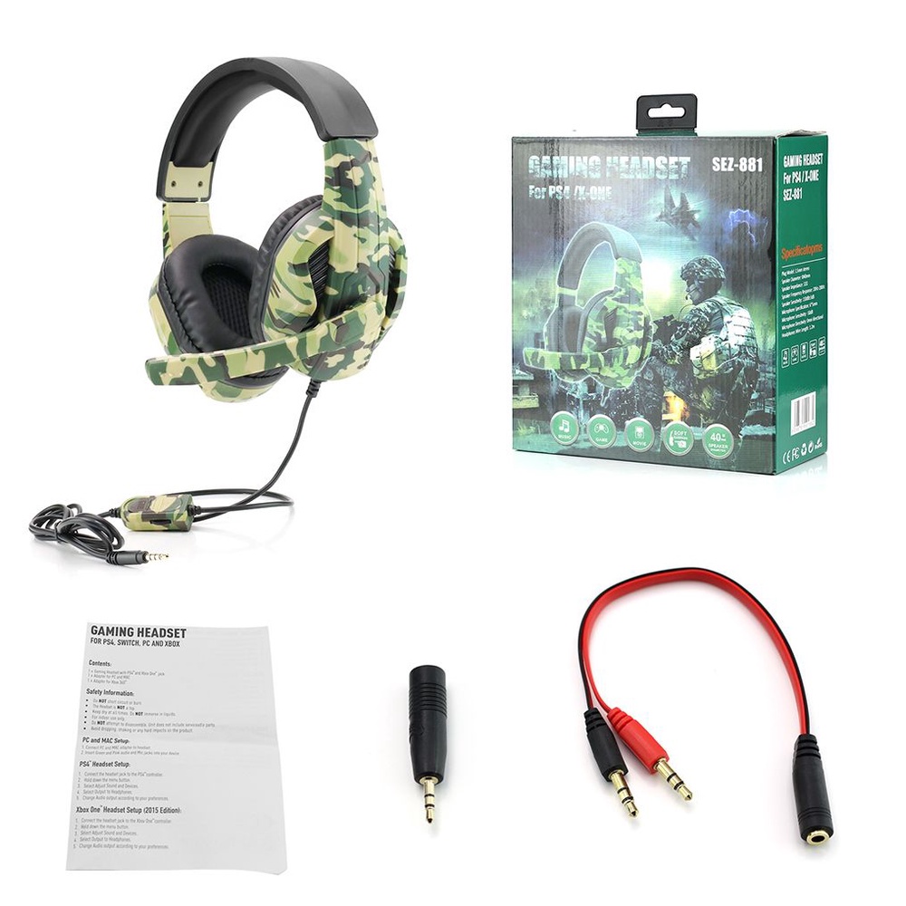 RHETT Video Games Gaming Headset Volume Control Gaming Headphones Wired Headphones Stereo Bass Surround Noise Isolation with Mic 3.5mm Computers Earphones