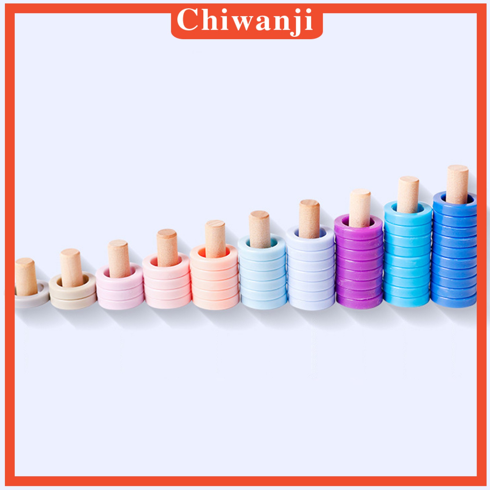 [CHIWANJI] Rainbow Rings Board Wooden Color Sorter Sorting Matching Toys Preschool