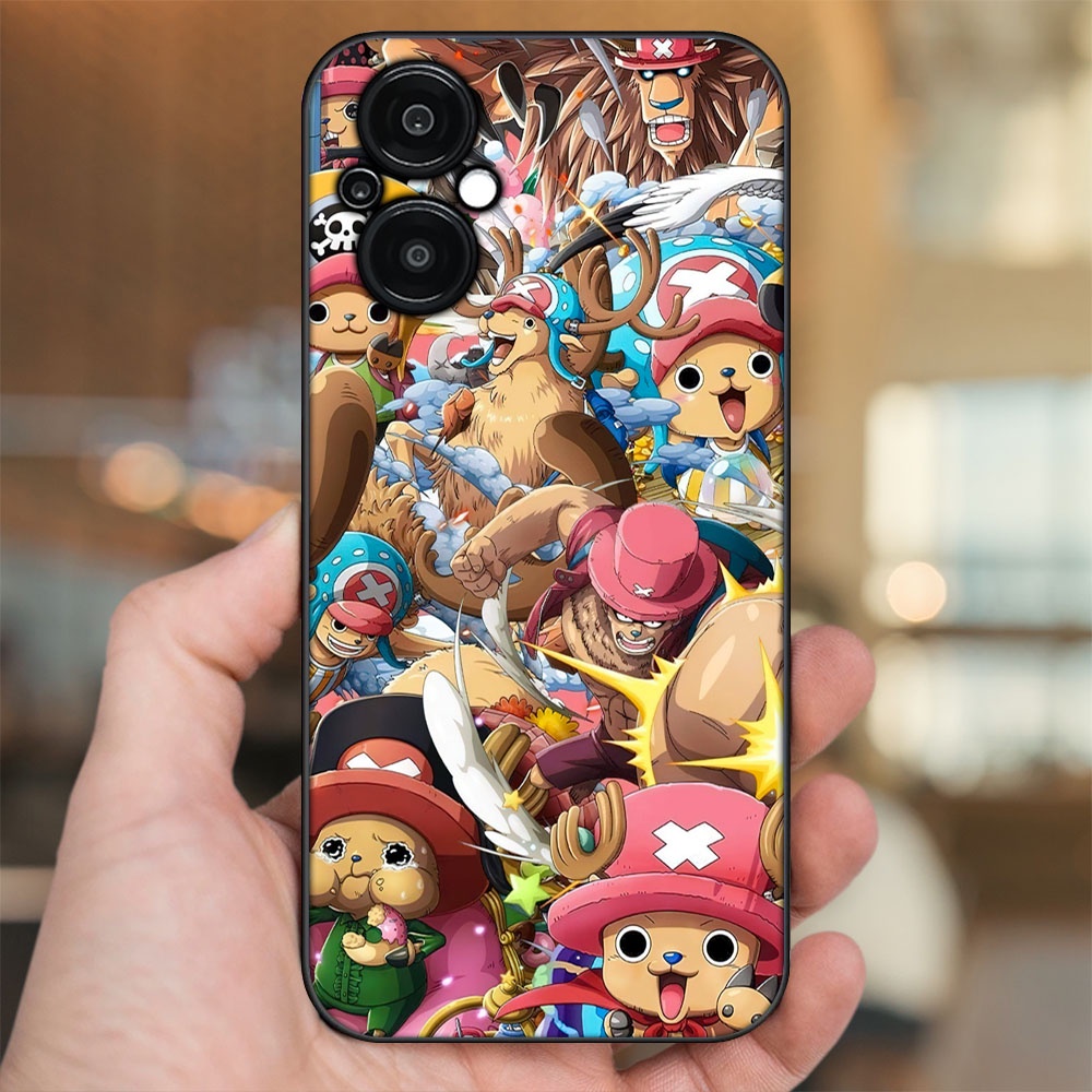 Ốp lưng Oppo Reno 8Z 5G viền đen in hình Chopper One Piece Đảo Hải Tặc