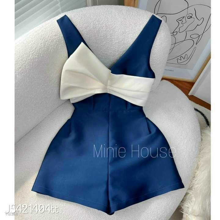 Jumsuit Lụa Satin Ngắn Phối Nơ Xếp Ly Có Sẵn Mút Ngực Nhiều Màu Hottrend - Jumsuit Gợi Cảm Đáng Yêu Mẫu Mới