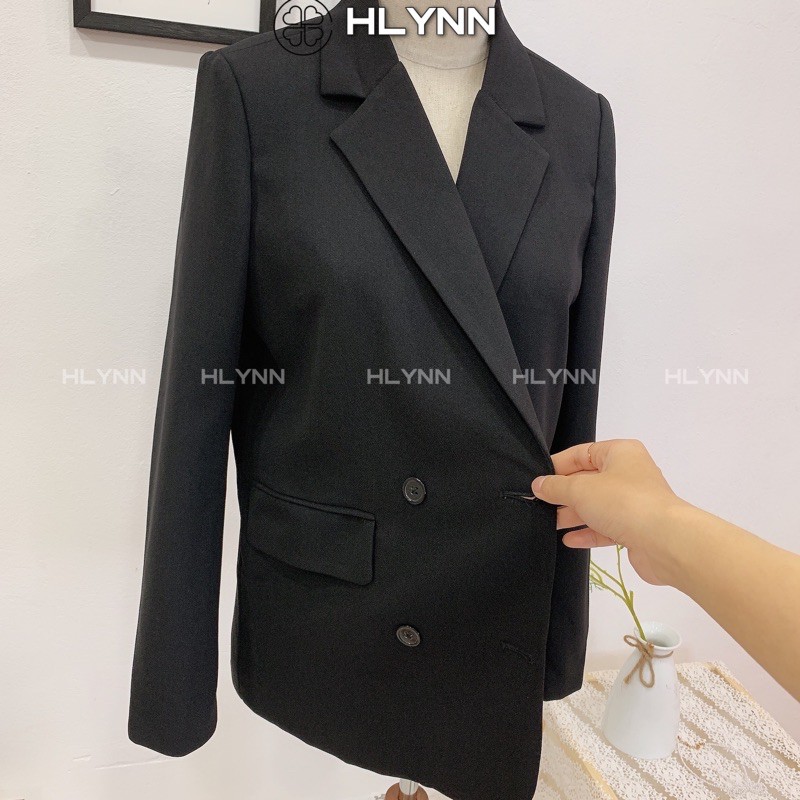 Áo vest blazer basic 4 cúc hai lớp có đệm vai m100 | BigBuy360 - bigbuy360.vn