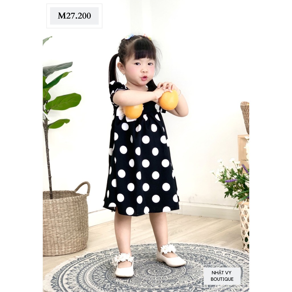 ĐẦM BÉ BABY DOLL CÓ NƠ TRẮNG M27