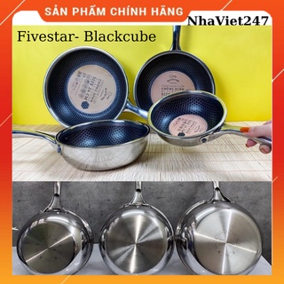 Chảo chống dính sâu lòng fivestar-blackcube 3 lớp 16-20-22-24-26-28cm-chảo inox 304,siêu bền
