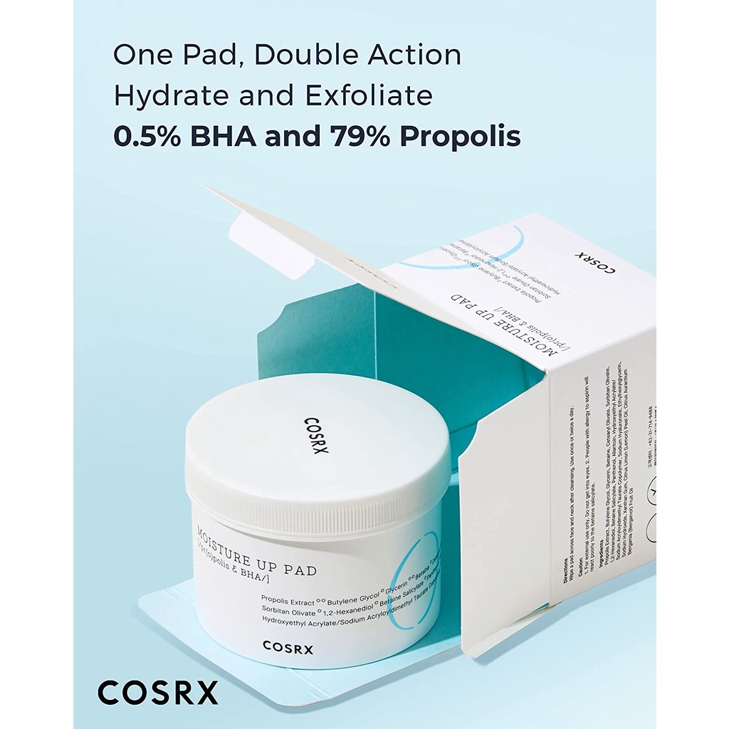 Bông Tẩy Tế Bào Chết Hoá Học Và Dưỡng Ẩm Da  COSRX One Step Moisture Up Pad 70 Miếng